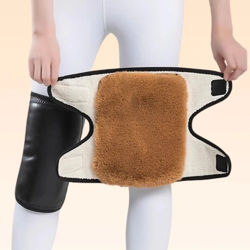 Nuove ginocchiere in PU impermeabili mantengono calde maniche al ginocchio resistenti al freddo aggiungendo maniche di compressione per gambe in velluto autunno e inverno