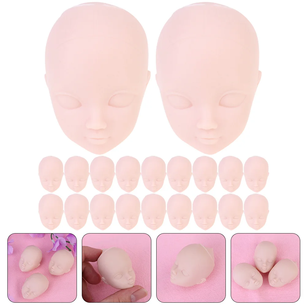 

20pcs Diy Heads Repair Accessory Practice Makeup Mini Craft Decorative Making Heads Plastic Small Accessories Kids