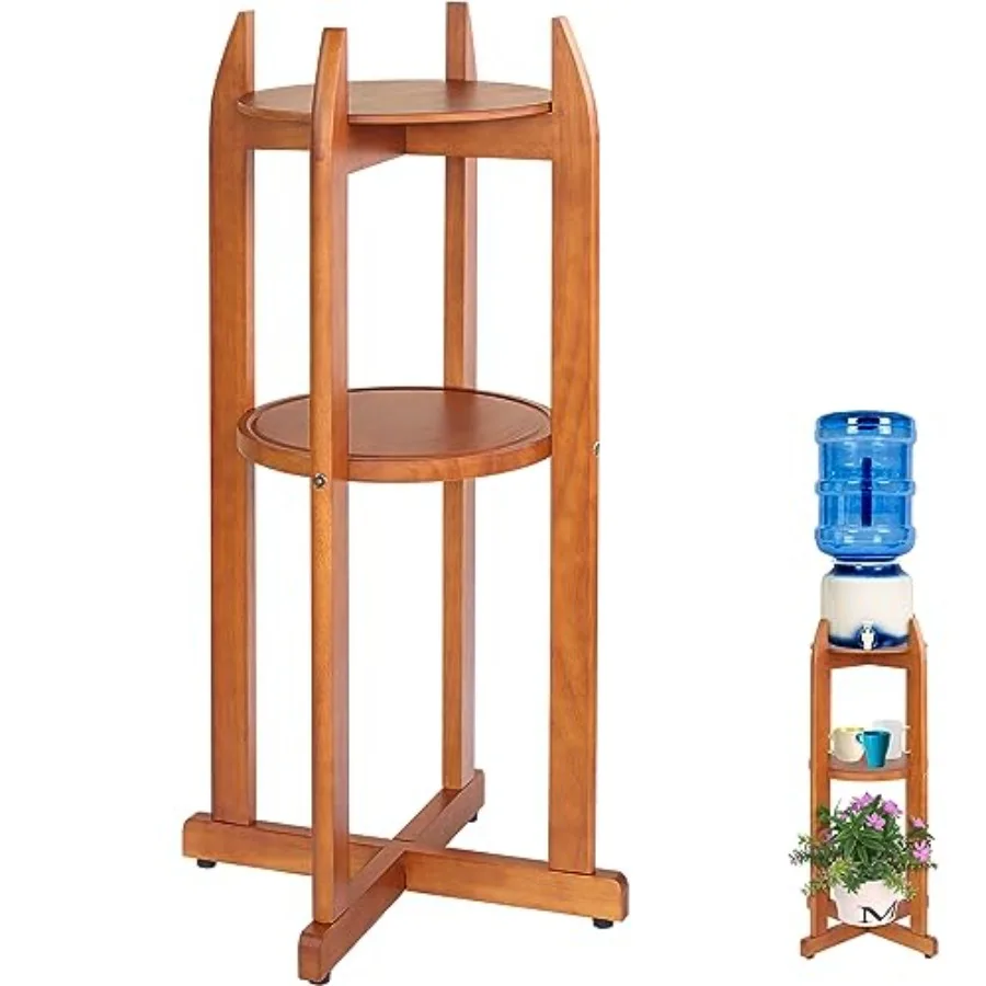

Solid Water Dispenser Floor Stand 32.8" Hight-11.2" Wide Drink Dispenser Floor Stand with 2 Round Shelfs Included for 1-5 Gallo