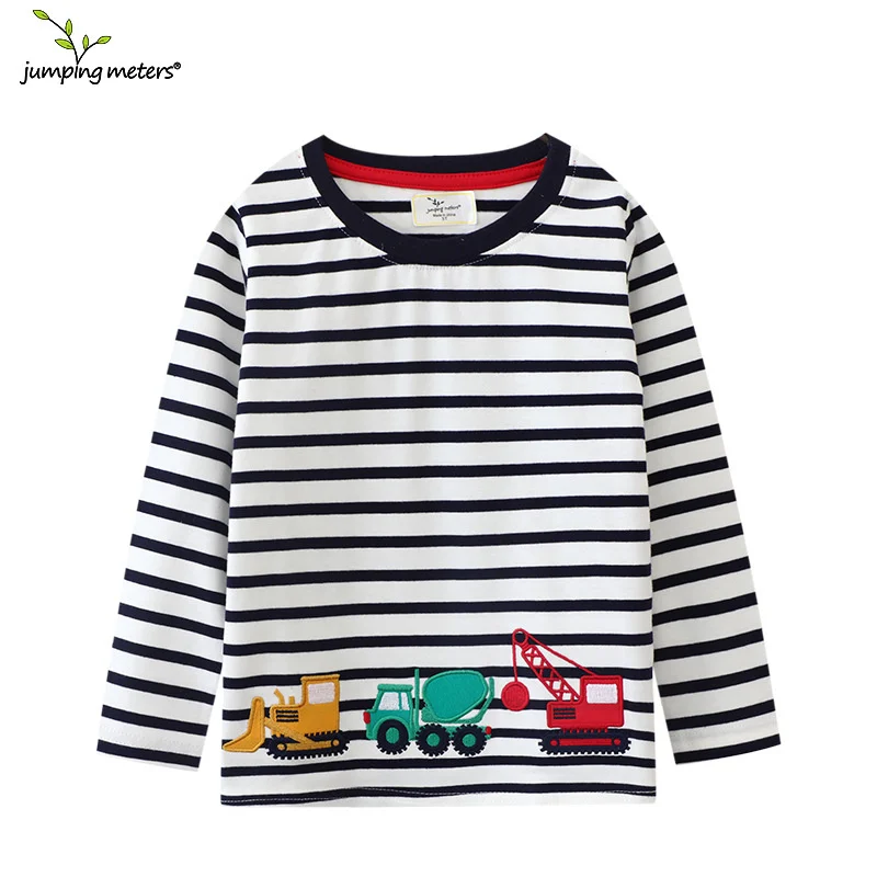 

2-7T Baby Boys Girls Cartoon Tshirts With Applique Animal Kids Hot Selling Spring Autumn Clothes Designed Baby Tops Clothing