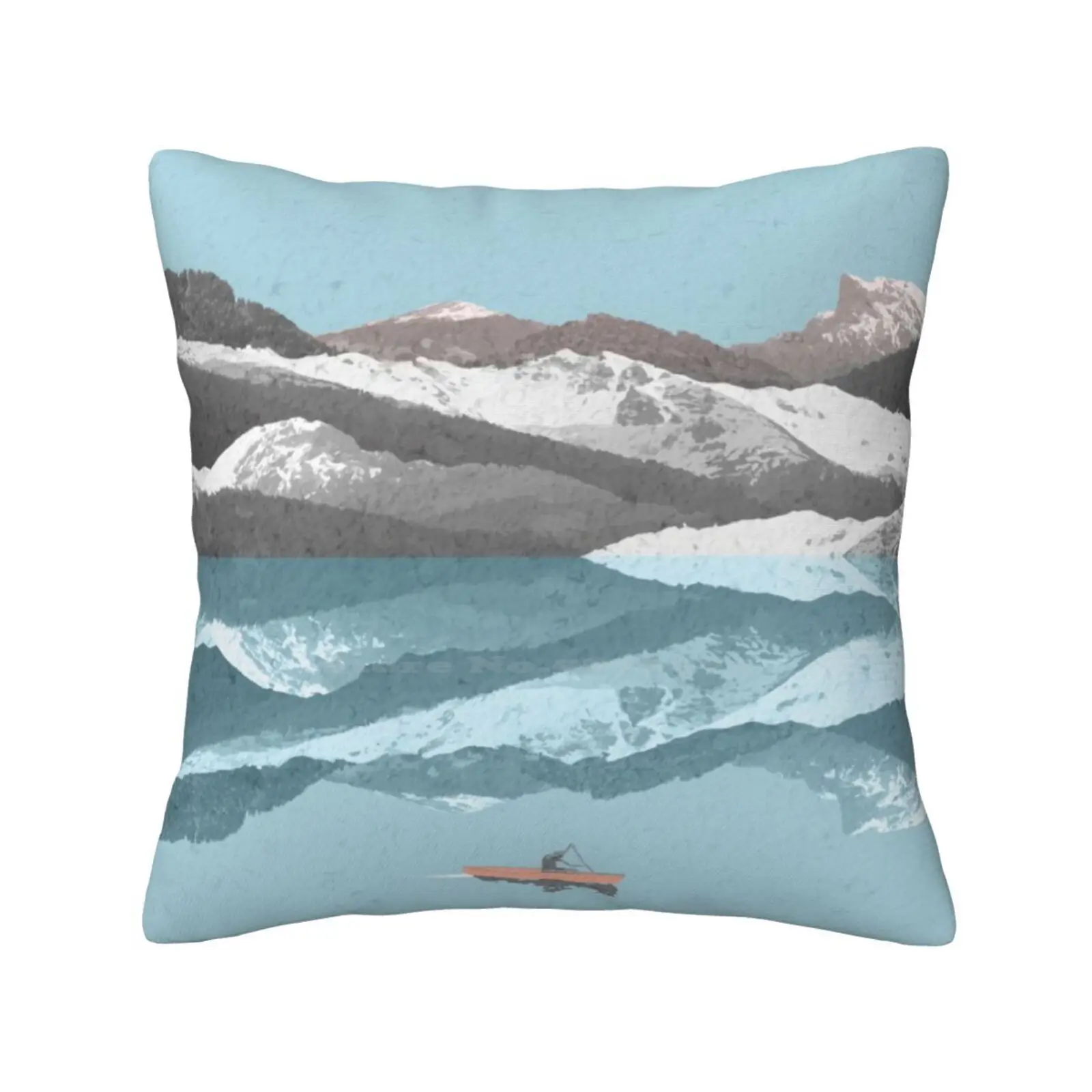 No River Wide Enough Bedroom Office Hug Pillowcase Mountains Canoe Wanderlust Sea Sunset Snowy Forest Kayak Graphic Design