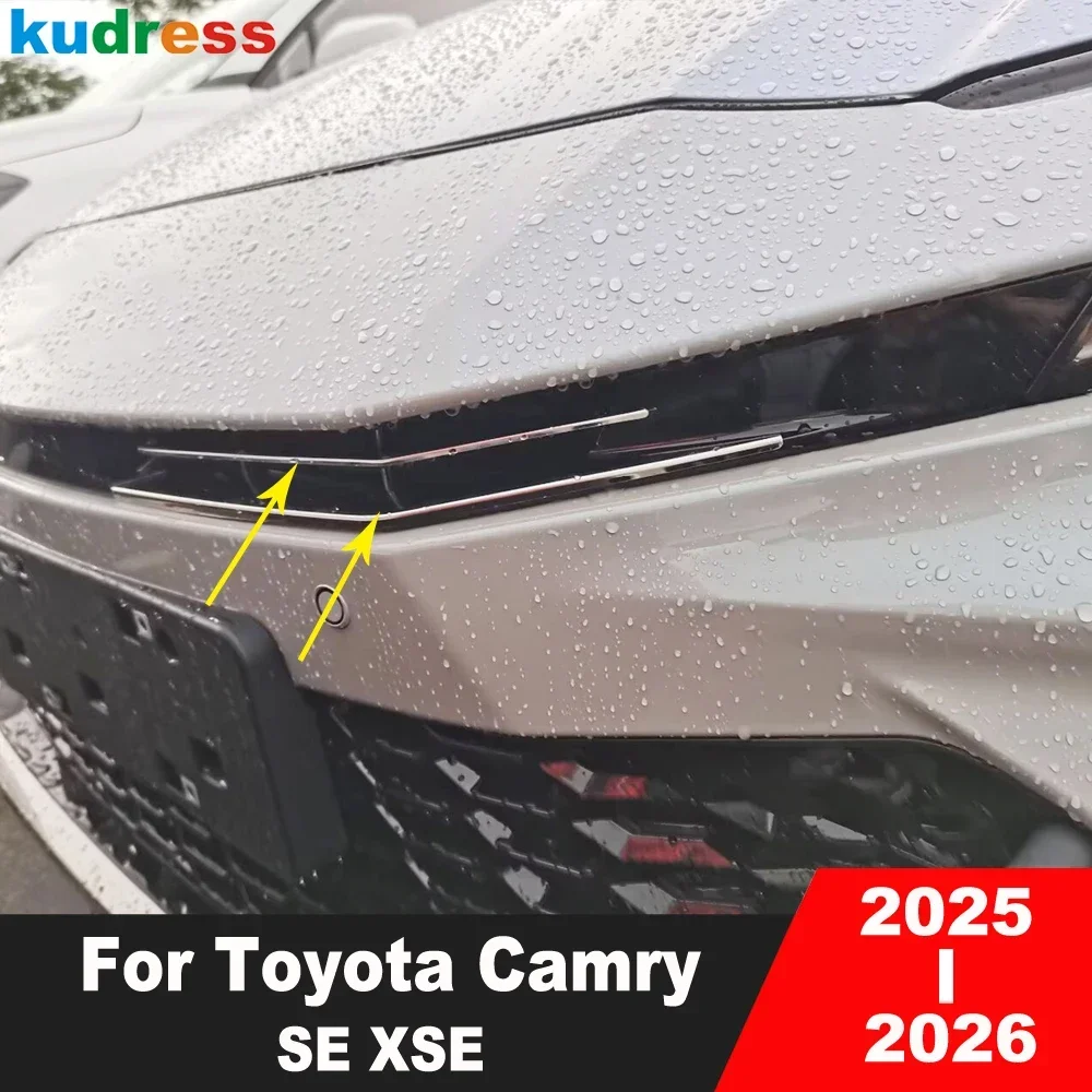 For Toyota Camry SE XSE 2025 2026 Chrome Front Upper Grille Grill Cover Trim Head Grills Molding Garnish Strip Car Accessories