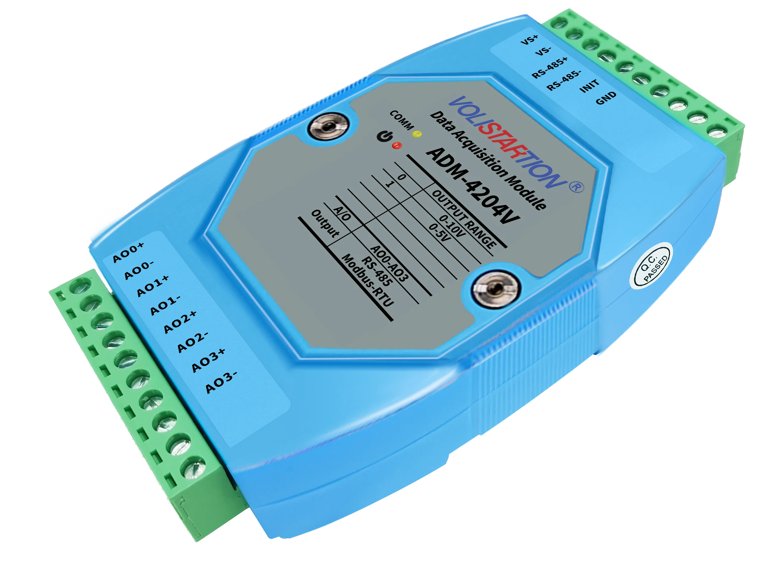 Módulo analógico diferencial de 4 canales, ADM-4204 con soporte RS485, Modbus RTU, Dual Watchdog