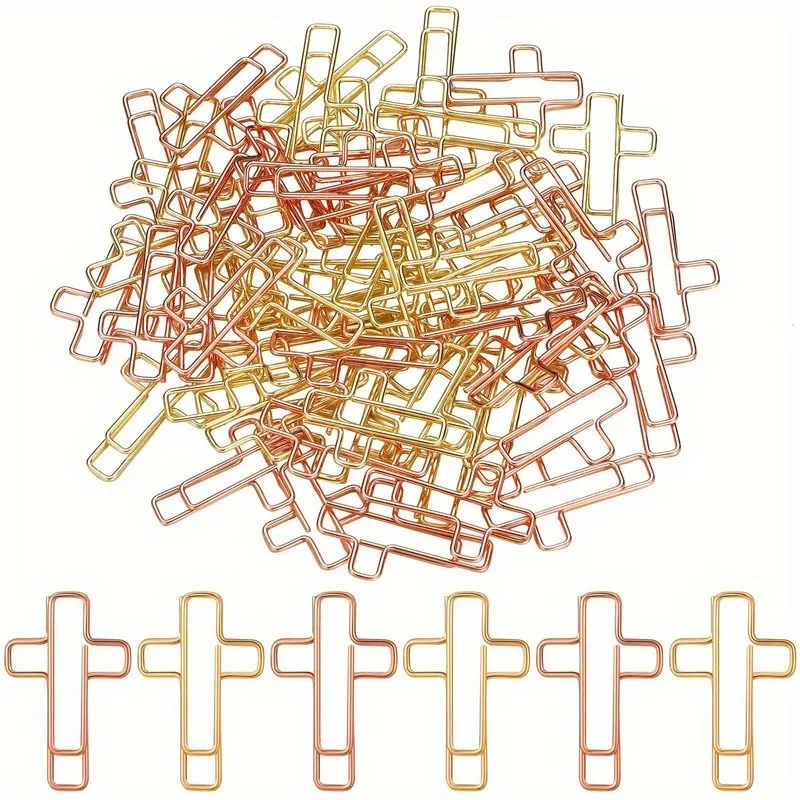 20/50PC Boxed Cross Paper Clips, Bible Paper Clips, Bible Study Supplies, Christian Journaling Supplies, School Office Supplies