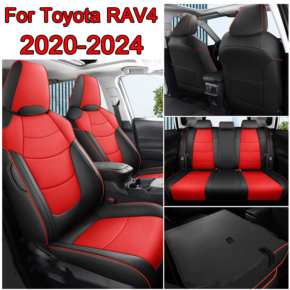 

Чехлы на автомобильные сиденья на заказ, 5 мест для Toyota RAV4 2019 2020 2021 2022 2023 2024, кожаные защитные чехлы на сиденья, аксессуары