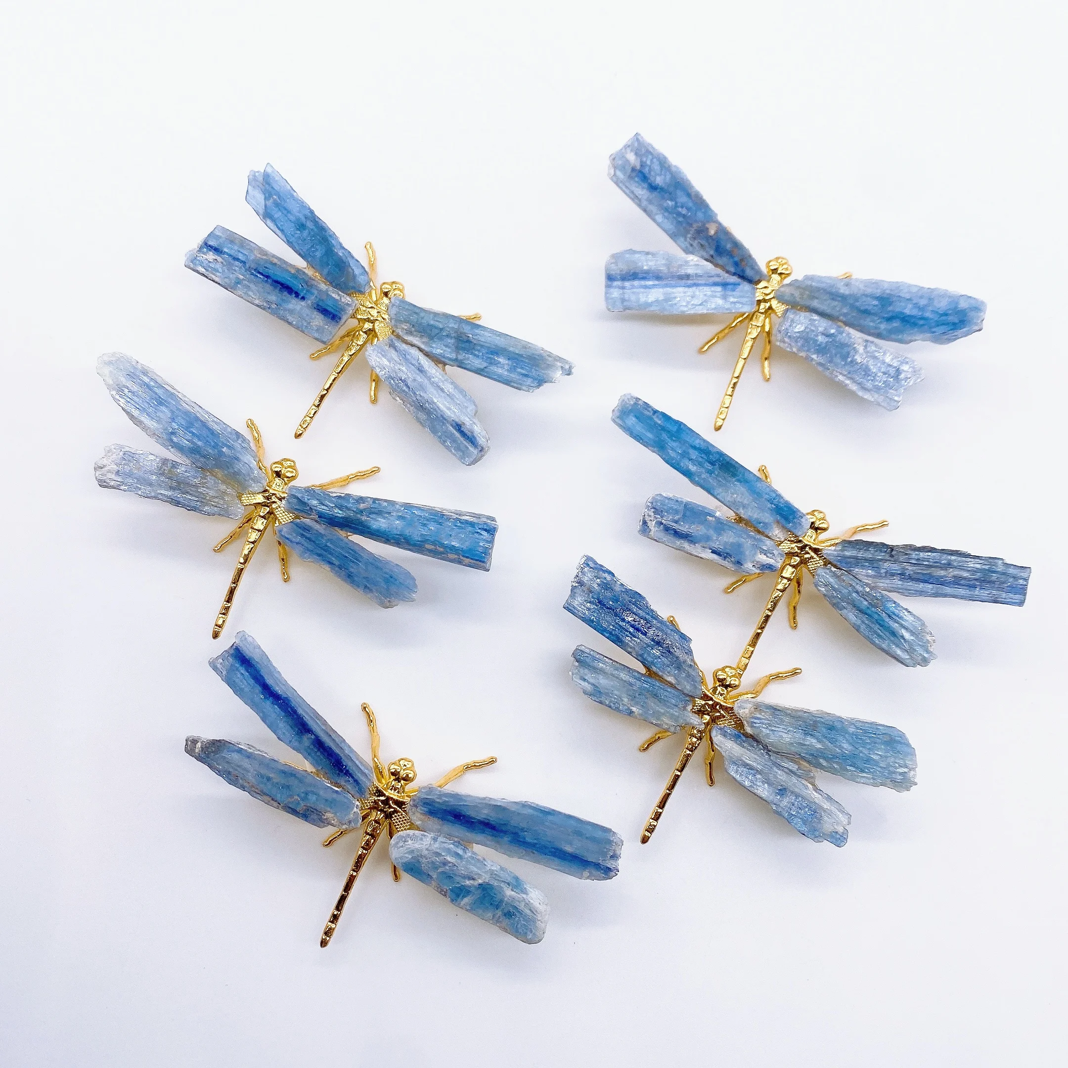 

Natural Blue Kyanite Dragonfly Figurine Crystal Stone spar crafts Butterfly Reiki Healing Mineral Home Decoration Chakra Gift