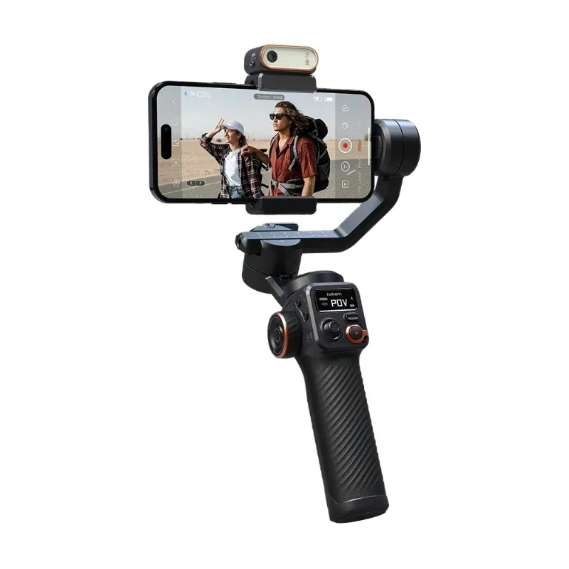 Handheld Gimbal Stabilizer Selfie Tripod for Smartphone with AI Magnetic Fill Light Video Lighting