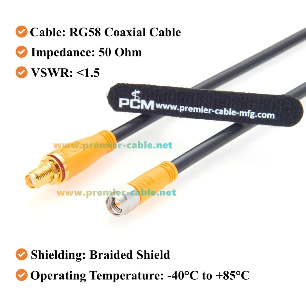 BNC-zu-SMA-Kabel BNC-Stecker auf SMA-Stecker RG58 Koaxialkabel 50 Ohm Verlustarmes HF-Koax-Jumperkabel für SDR-Radio, Amateurfunk, Antenne – Detail 4