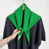 Knitted Scarf Women 100% Wool Winter Warm Scarves Bright Solid Color Design Thickened Shawl Soft Triangle Pashmina Neck 2025 NEW 4