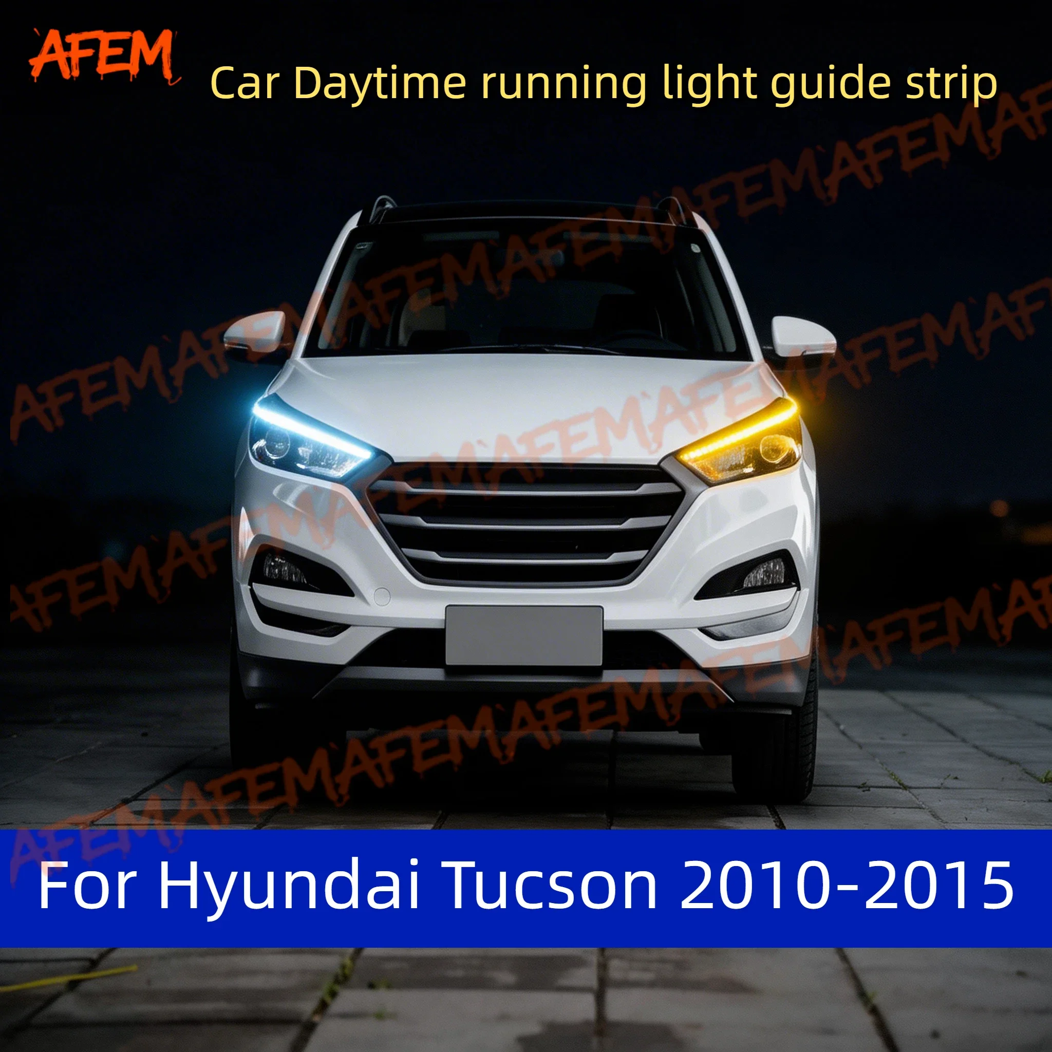 

2pcs For Hyundai Tucson 2010-2015 12V Led Guide Strip Headlight For Car Daytime Running Lights Turn Signal DRL Car Modification