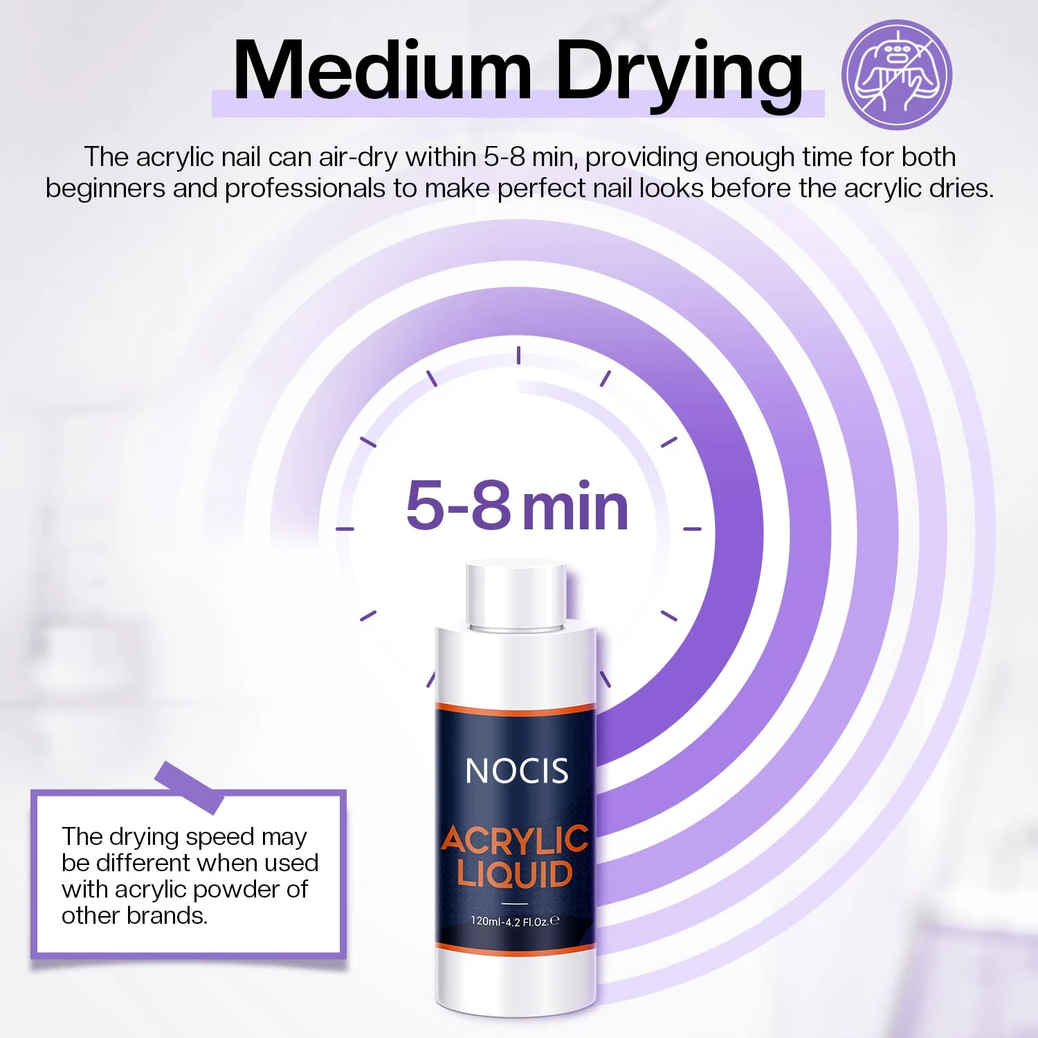 Q Monomer Acrylic Liquid for Nail System, 120ml - Professional Acrylic Nail Art, Nail Extension, Unscented Monomer for Home and