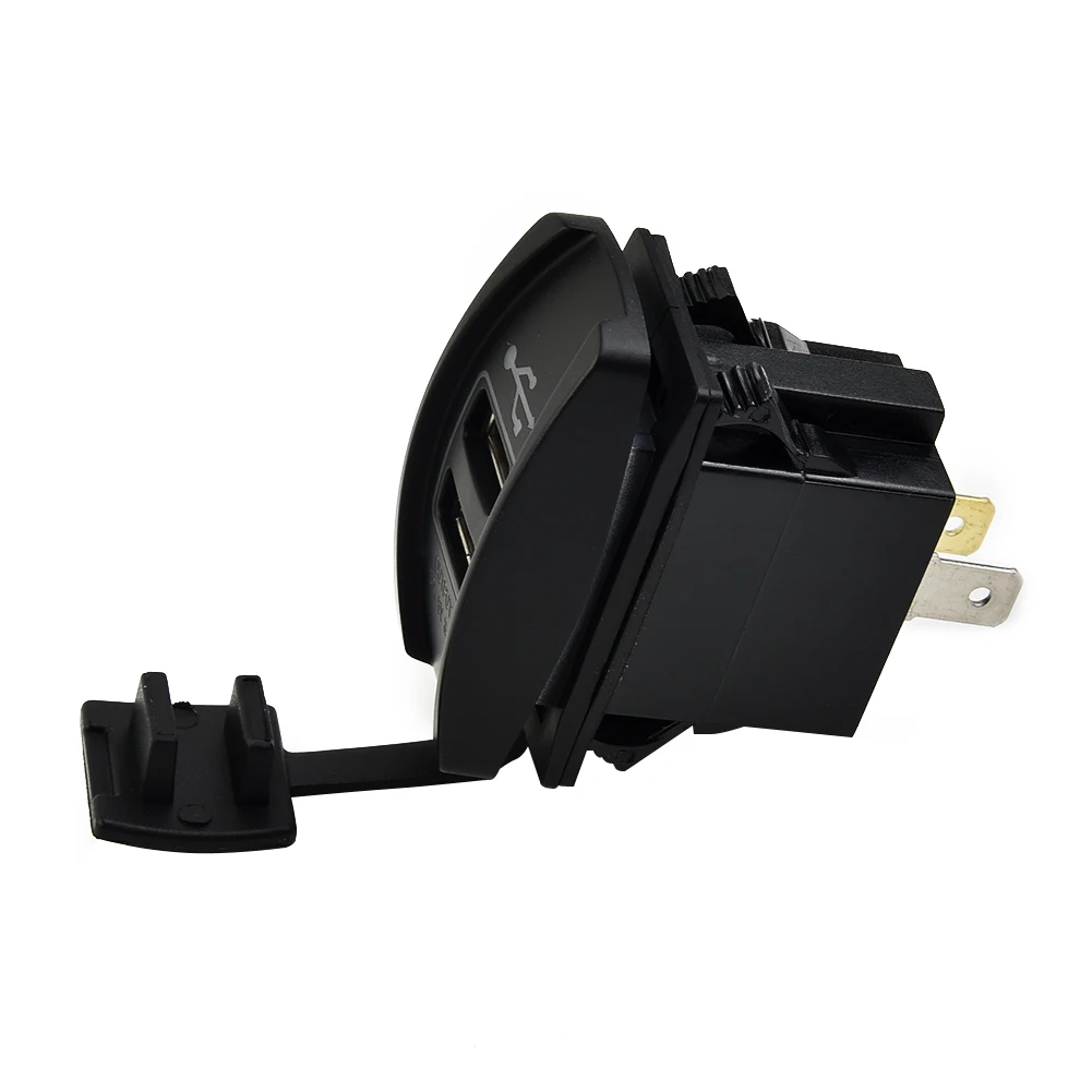 Dual USB 3 1 Charger Rocker Switch for Cars and Boats with Blue LED Indicator Robust Waterproof Design  Dual USB