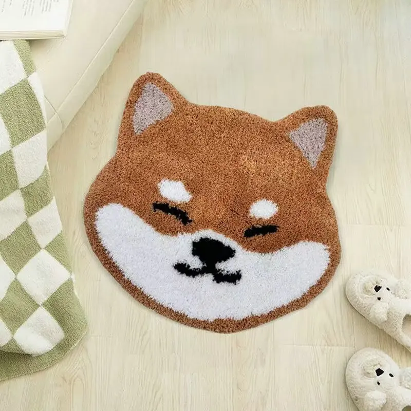 Shiba Inu Bathroom Floor Mat Soft Tuftes Rug for Bedroom Home Living Room Carpets Doormat Entrance Door Rugs Non-slip