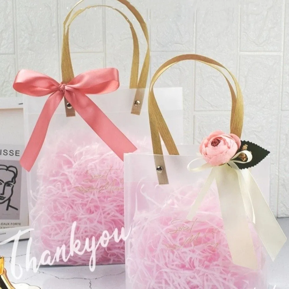 6pcs Realistic Gift Box Decor Silk Ribbon Elegant Wedding Car Flowers Rustic Style Door Handle Flowers Guest Presentation view 5