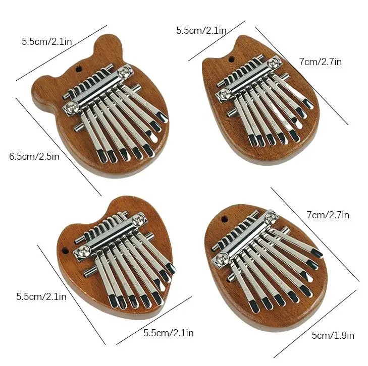 8 Key Kalimba Instrument Mini Musical Keyboard Thumb Piano Wooden Gifts Acrylic Thumb Piano Portable Christmas Gift