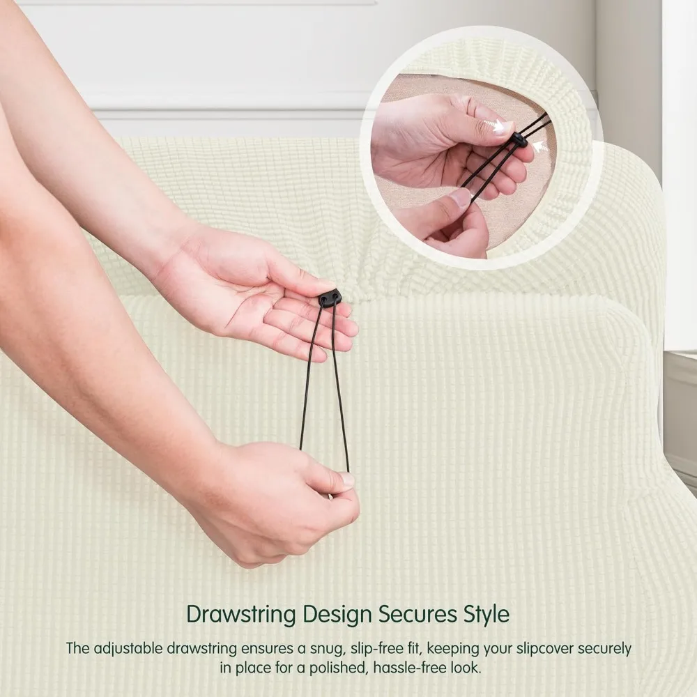 أغطية أريكة مكونة من 7 قطع من أغطية الأريكة قابلة للغسل، أغطية أريكة قابلة للتمدد لـ 3 وسائد للأريكة مع مسند ظهر منفصل ووسادة