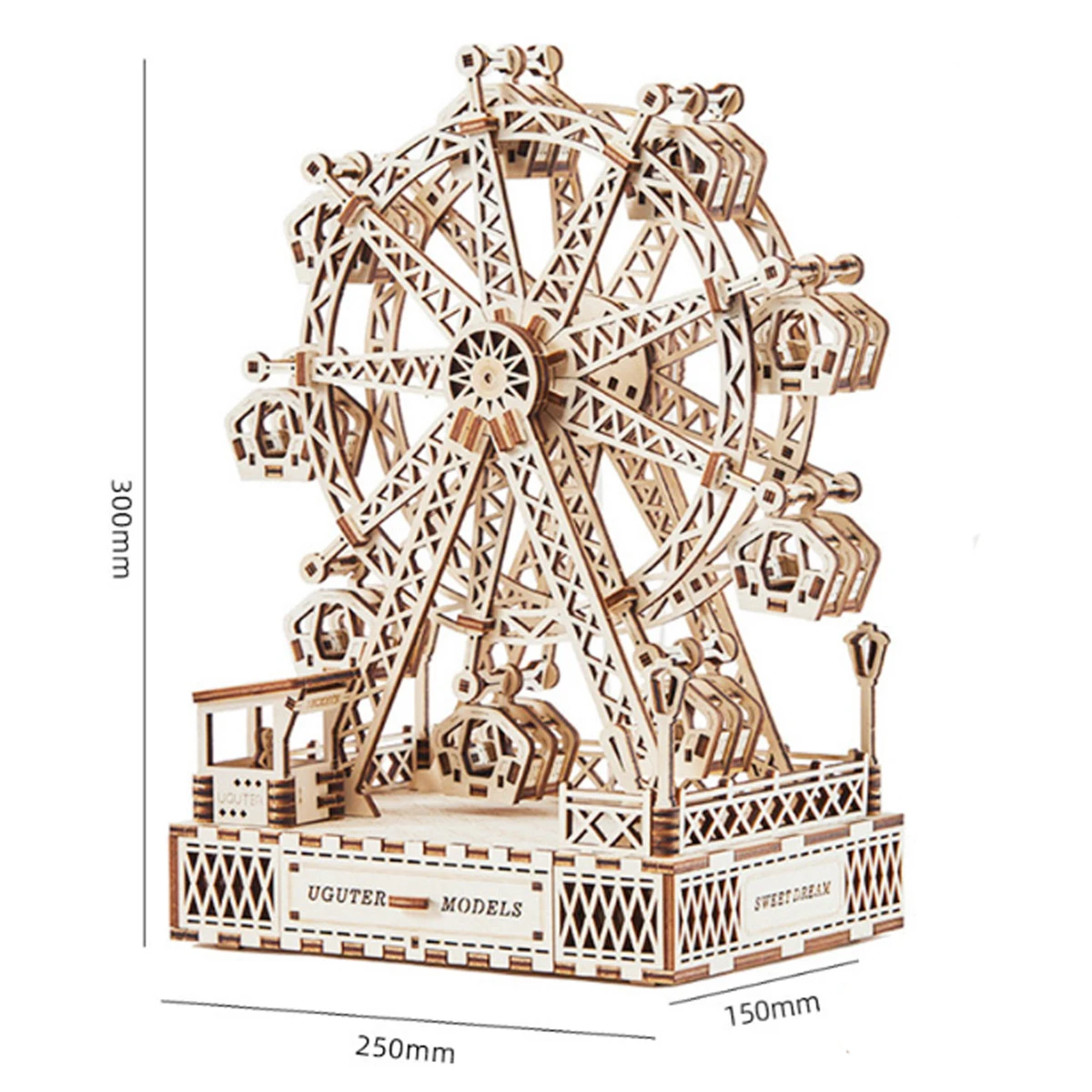 Деревянная 3D-головоломка «колесо обозрения», модель для самостоятельной сборки, искусственная кожа, украшение дома, набор механических моделей, строительная игрушка