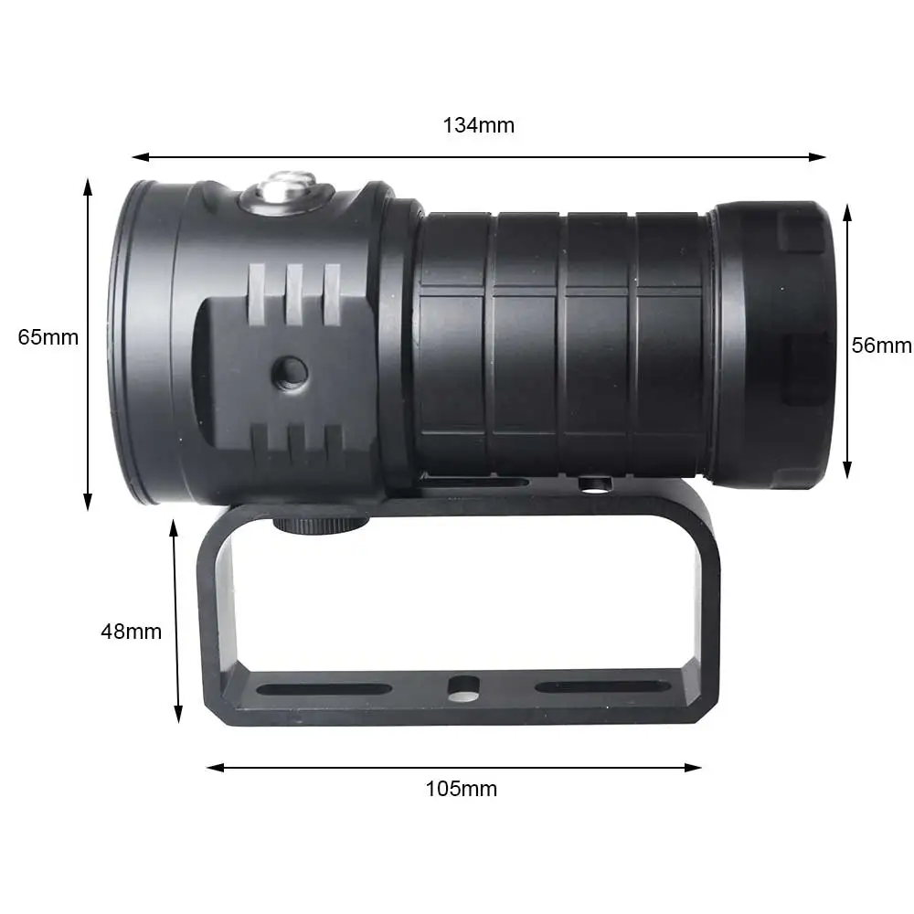 High Power Diving Flashlight IP68 Highest Waterproof Rating Professional Diving Light Powered by Battery With Hand Rope