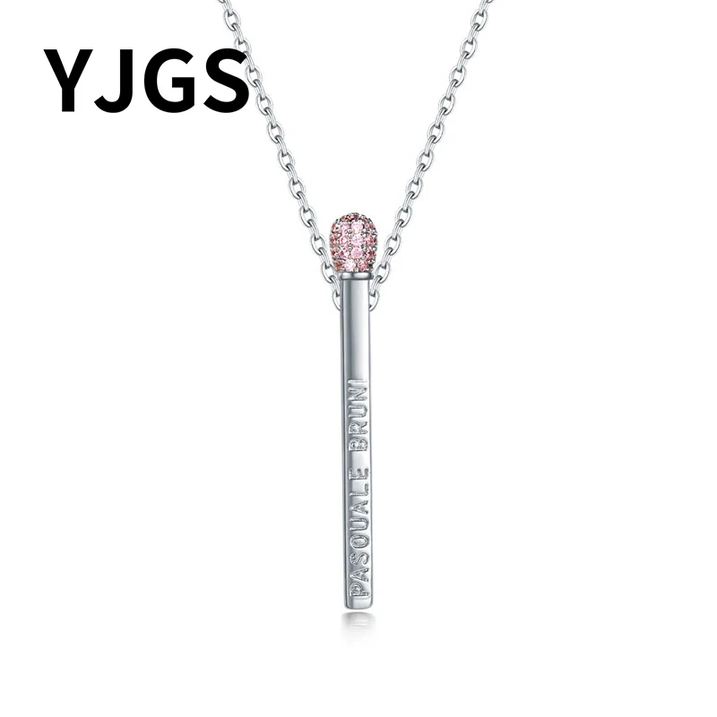 YJGS Personalized Music Microphone Shape Pendant Necklaces New Jewelry Simple Long Chain Neutral Necklace Statement Couples Gift