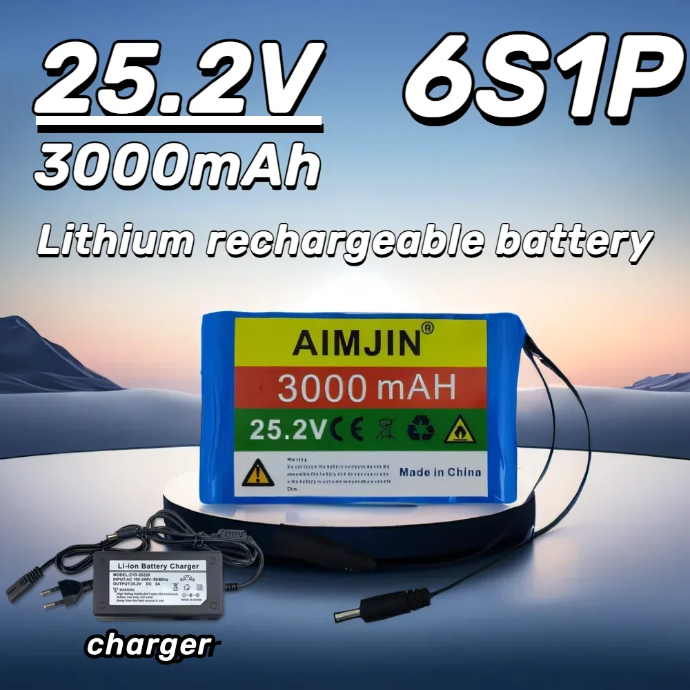 

6S1P 25.2V 3000mAh. Rechargeable lithium-ion battery pack. Applied to CCTV cameras, etc