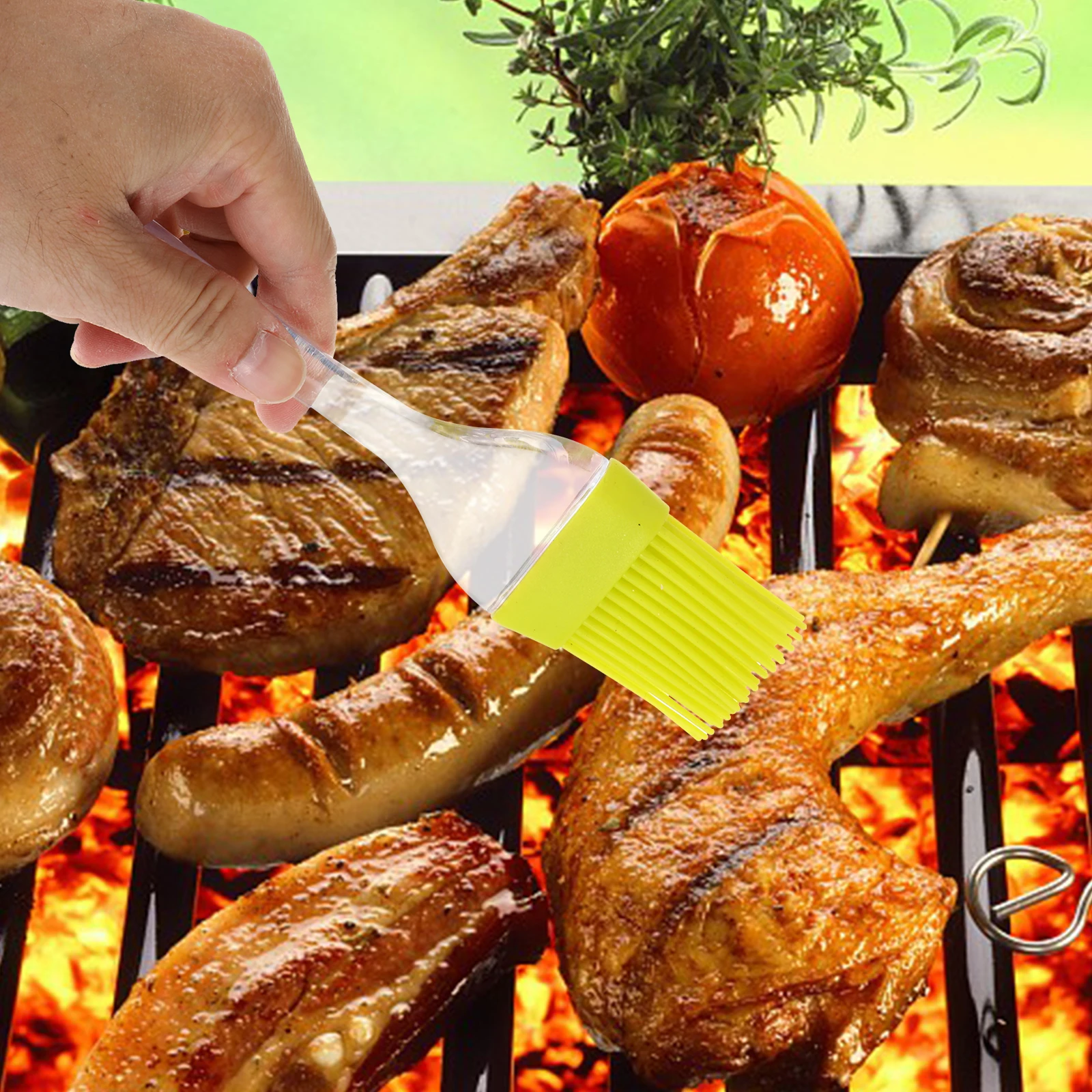 

4 Pcs Grill Brush for Sauce Barbecue Oil Set Cake Spatula BBQ Scraper Cooking Green Basting Steaks