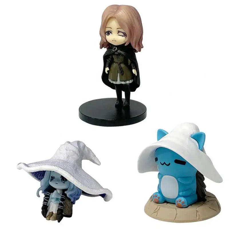 Elden Game Periphery Anime Figure Toy para Crianças, ornamento de mesa, decoração Melina fofa, brinquedo de boneca para crianças, versão Q, 6,5-9cm