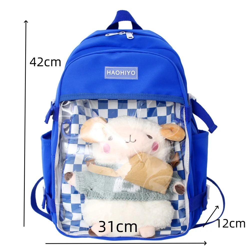 Bolsa de Ombro Dupla Transparente para Estudantes, Multi Bolso Saco De Escola, Pvc Simples, Alta Qualidade, Textbook