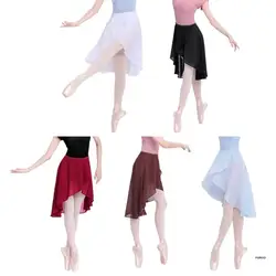 Ballet Wrap Skirt Dance Sheer Skirt for Women & Girls Adult Female Half Skirt Dance Practice Skirt