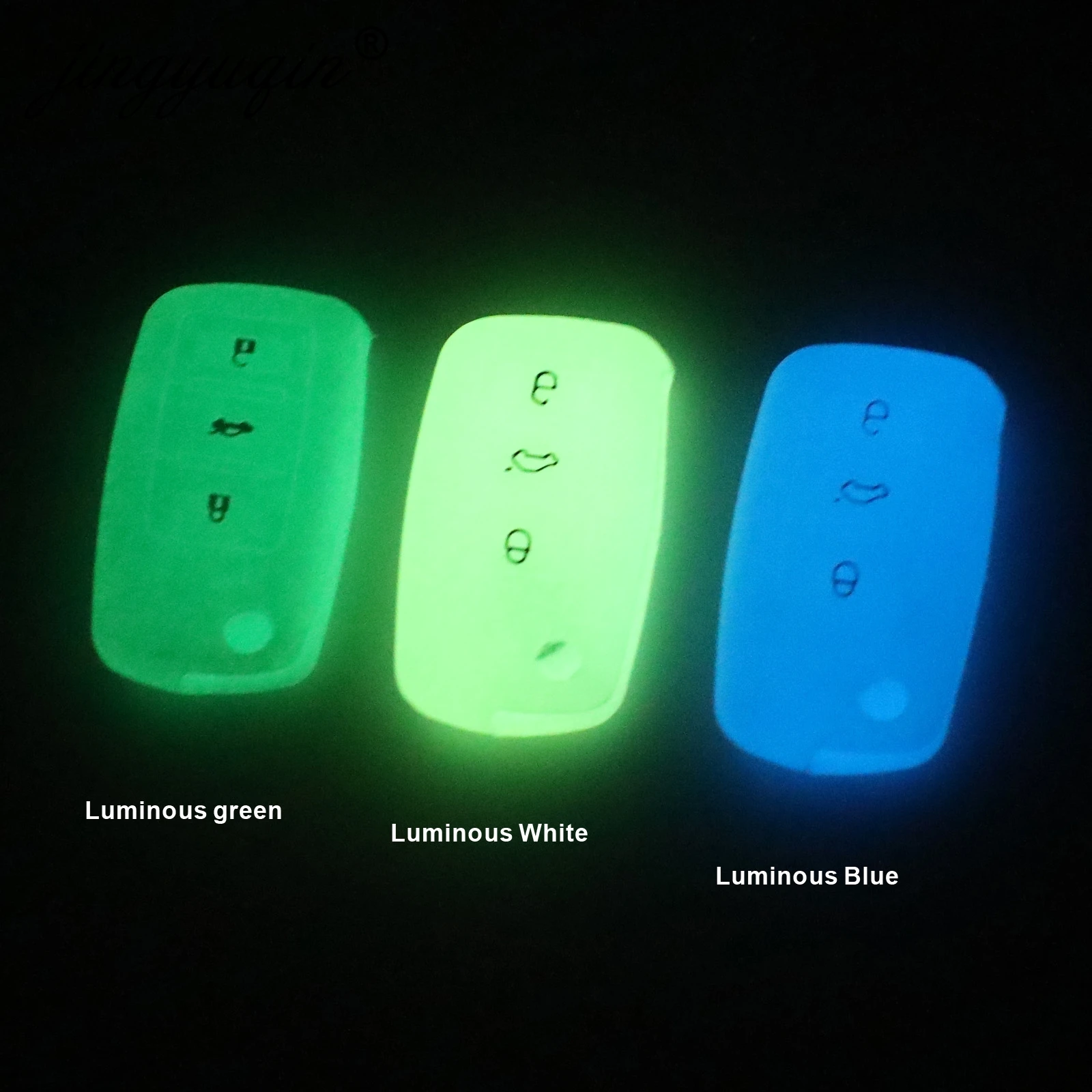 

jingyuqin For VW Polo Passat B5 Golf 4 5 6 Jetta Mk6 Tiguan Golf CrossFox Plus Eos Scirocco Car Key Cover Silicone Key Case