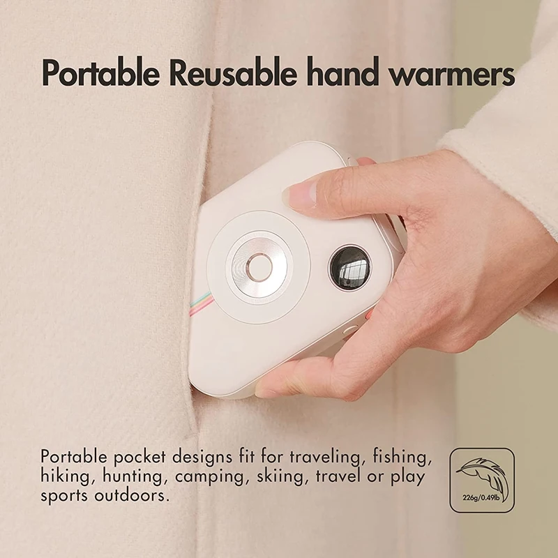 Aquecedor elétrico recarregável da mão, Banco portátil do poder, Handwarmers reutilizáveis, Heater Display LED, 10000mAh