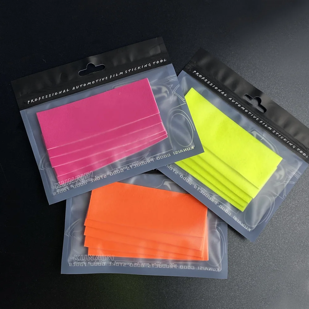 5pcs Fabric Replaceable Felt with Self Adhesive Glue Automotive Vinyl Film Installation Accessories,Edge Plug Tool