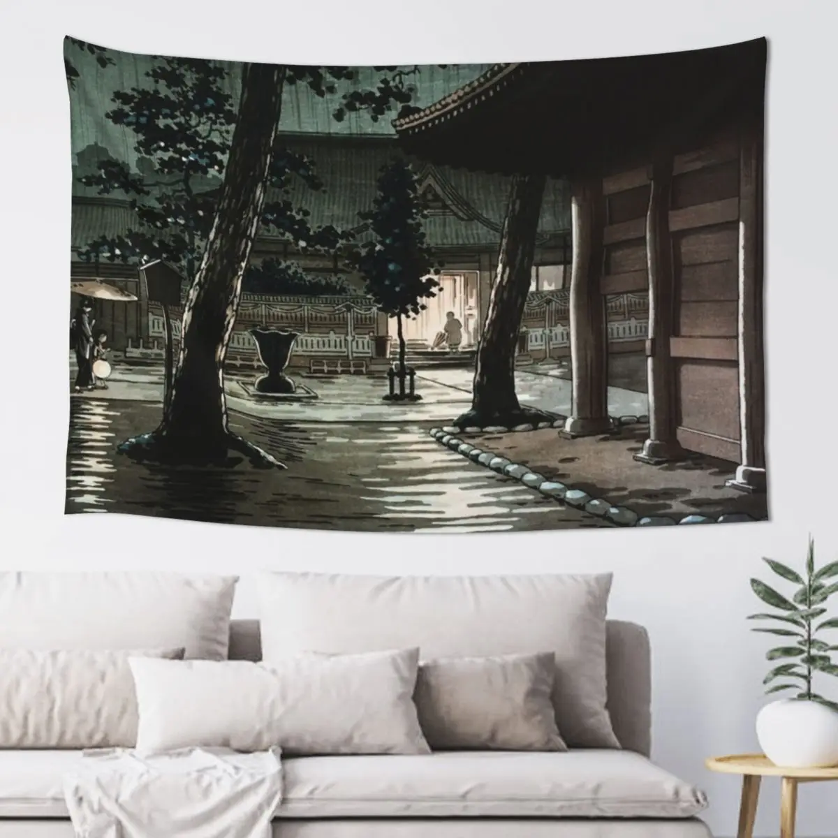 

Takanawa Sengakuji Temple by Tsuchiya Koitsu Tapestry House Decor Decoration Wall Wall Decoration Items Custom Tapestry