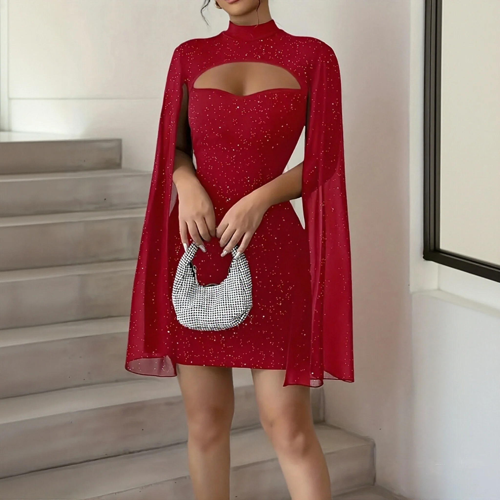 

New Women's Sexy Fashion Party Dress with Hollowed-out Bodycon Dress