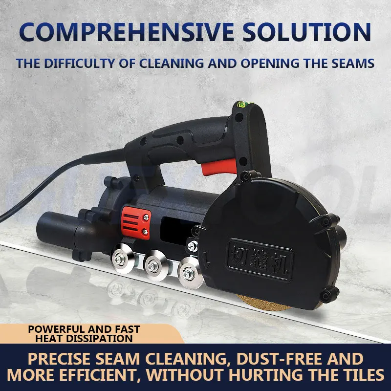 Electric Seam Cleaning Machine,Beautiful Seam Construction Dust-Free Ceramic Floor Tile Gap Cleaning Slotting Tool,Joint Cleaner