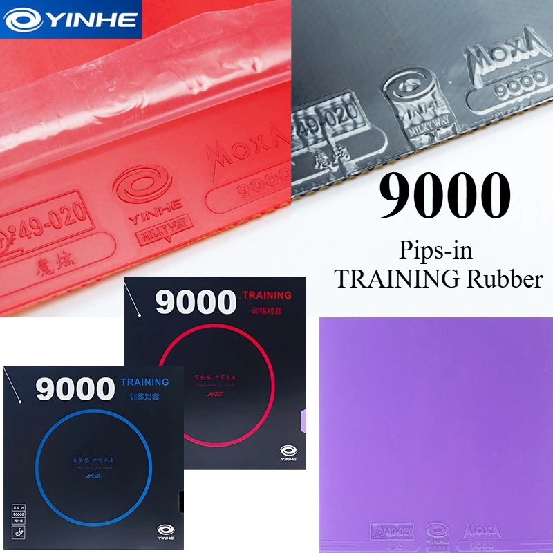 YINHE 9000 Training Table Tennis Rubber Sheet Pips-in Sticky Ping Pong Rubber with Soft Sponge 2 Sheets for Beginner Training