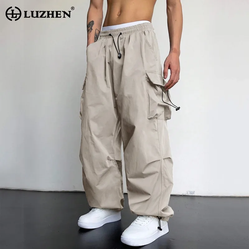 

LUZHEN Oversized Baggy Multi Pockets Cargo Pants Men's Street Wear Vintage Y2k Hip Hop Wide Leg Casual Sweatpants 2024 LZ4220