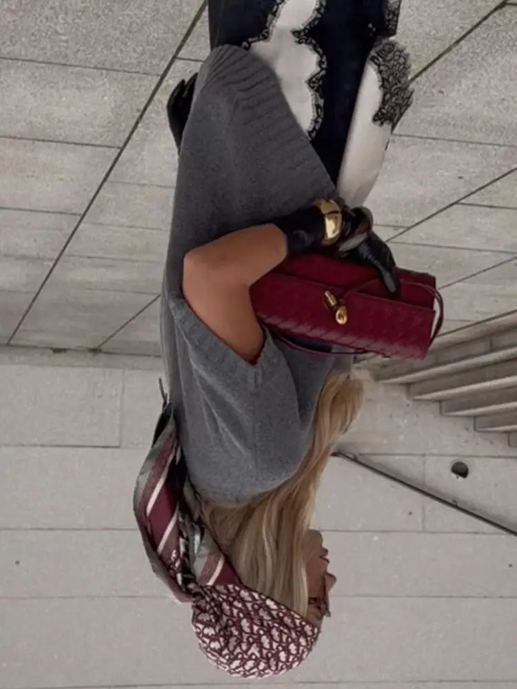 

HH женский элегантный простой свободный универсальный пуловер без рукавов с круглым воротником, жилет, осенний женский однотонный вязаный топ