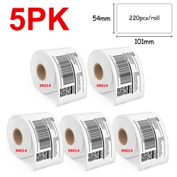 5Rolls 99014 Address Sticker for Dymo 99010 99012 99014 11352 11354 11355 LW Thermal Paper for DYMO LabelWriter 450 450 Turbo