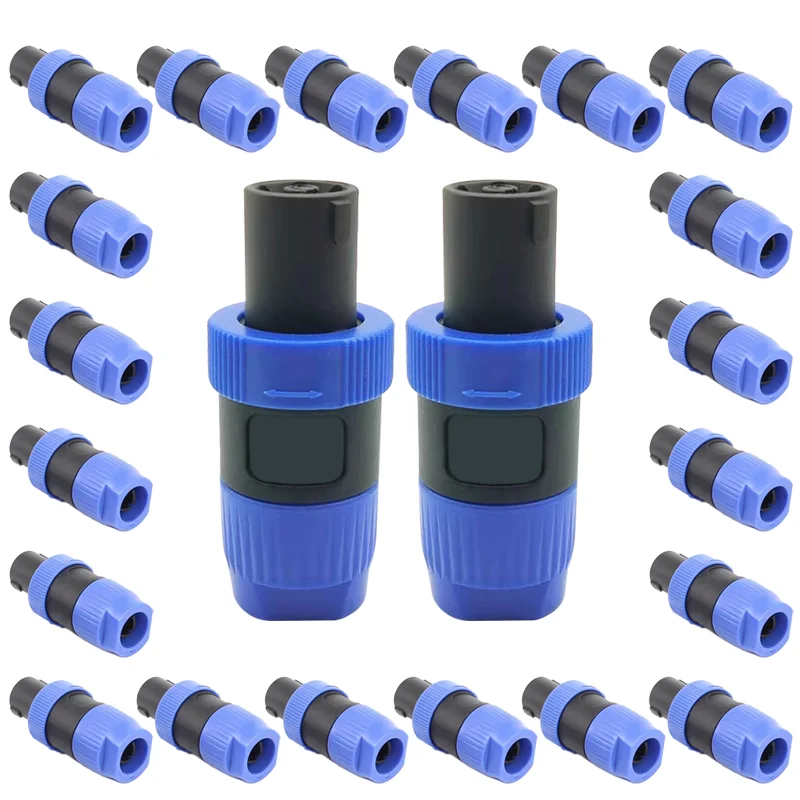 

5/20/100PCS 4Pin Blue Speakon Plug Speaker Cable Connectors 4 Pole Powercon Plug Male Audio Connector