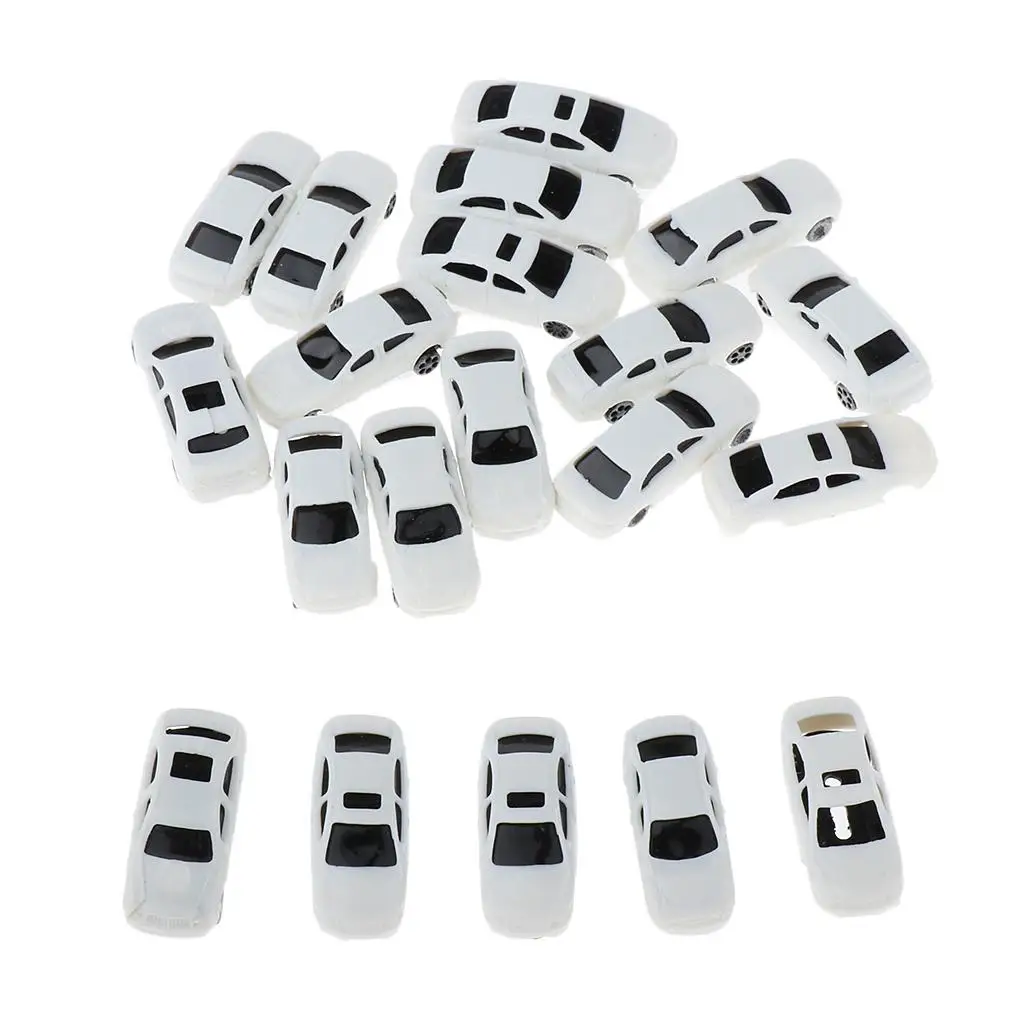 Model samochodu w skali 1:200, biały, do piaskownicy, układ ulicy, mikrokrajobrazu, mini DIY domek dla lalek, model samochodu, akcesoria do zabawek.