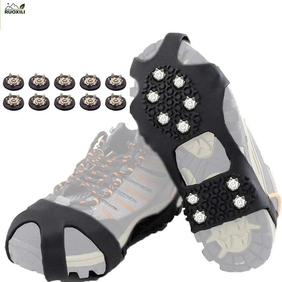 

Ice Grippers Traction Cleats Wet and Slippery Surfaces,Floor Walking Rubber Walking Spikes Enhanced Traction for Snow and Ice