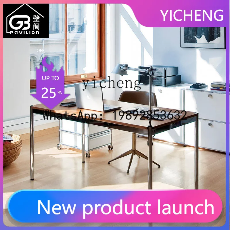 

Компьютерный стол для спальни и кабинета из нержавеющей стали, простой современный металлический офисный стол