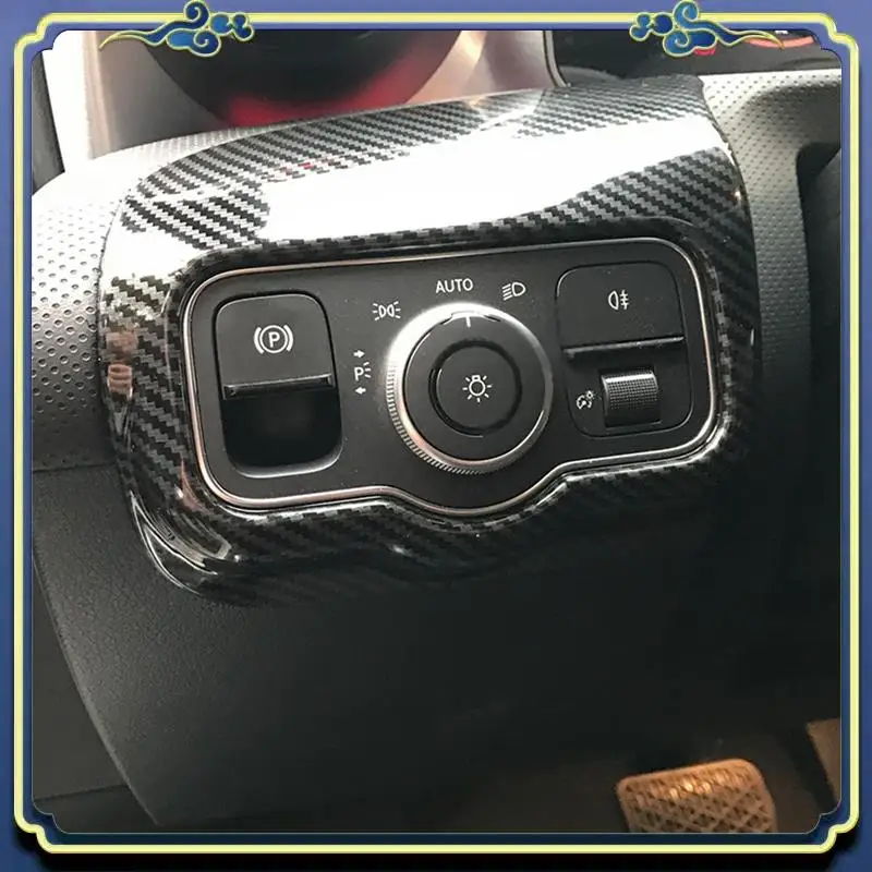 

AU16-Car Headlight Switch Frame Trim For Mercedes Benz A CLA Class W177 A180 2019+ Parts LHD Head Light Buttons Stickers