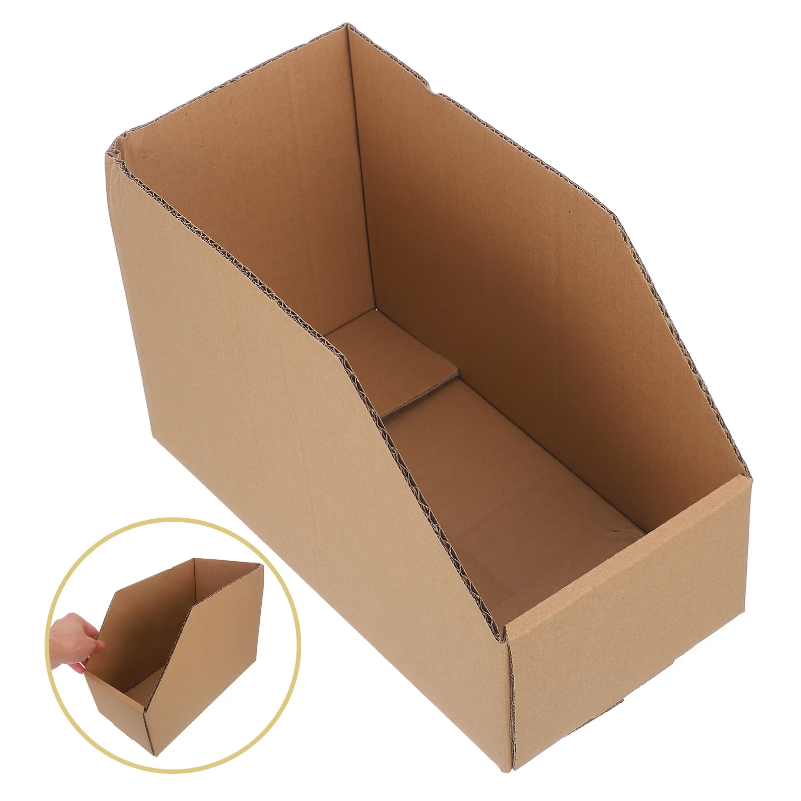 

Storage Bin Cardboard Corrugated Organizer Bin Desktop Office Kitchen Storage Basket Container for Sundries Household Cosmetics