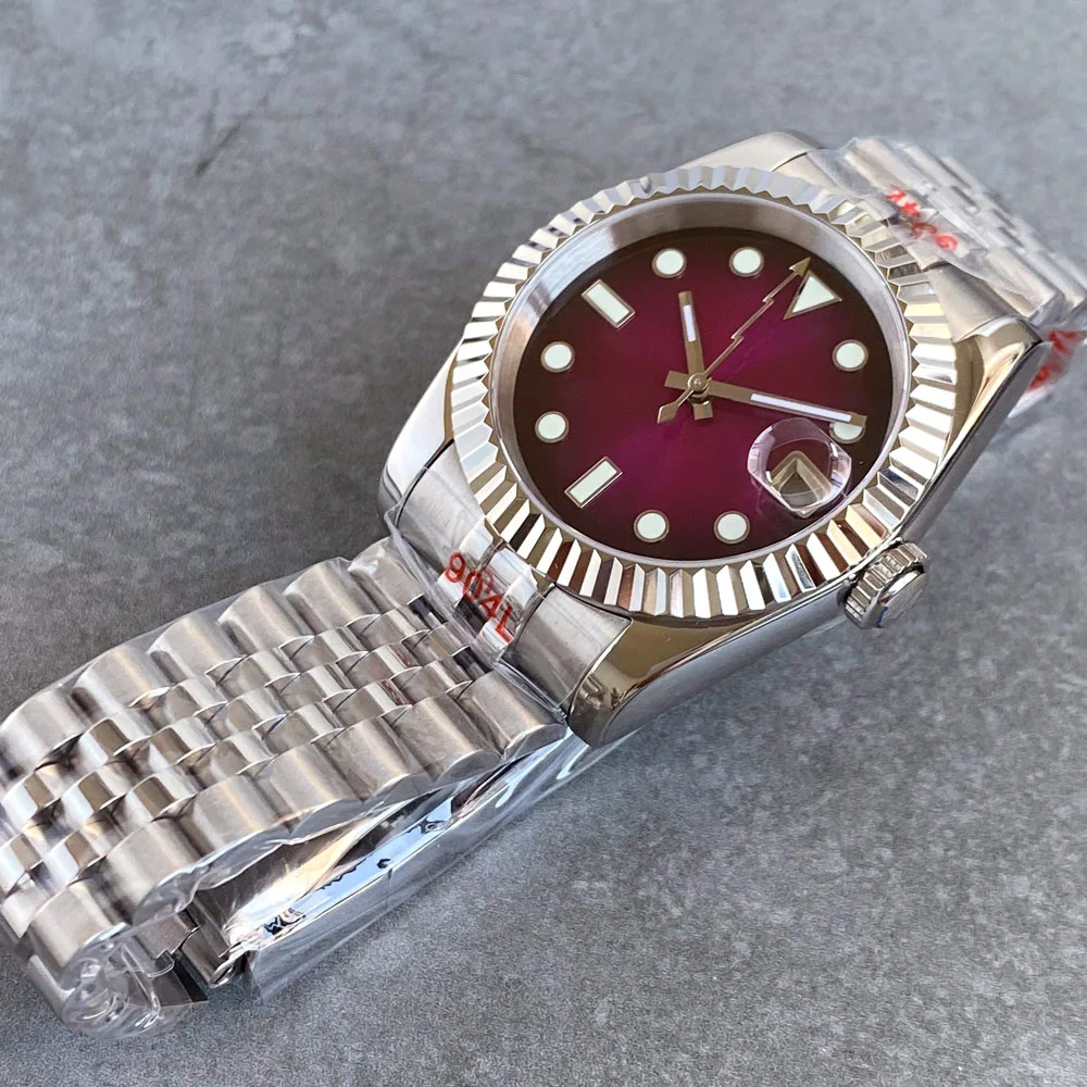 36 مللي متر 39 مللي متر أمة الله الأرجواني الهاتفي NH35A 20ATM الغوص التلقائي الرجال ساعة الفولاذ المقاوم للصدأ حزام الياقوت الزجاج الشريحة مشبك 2024 #5