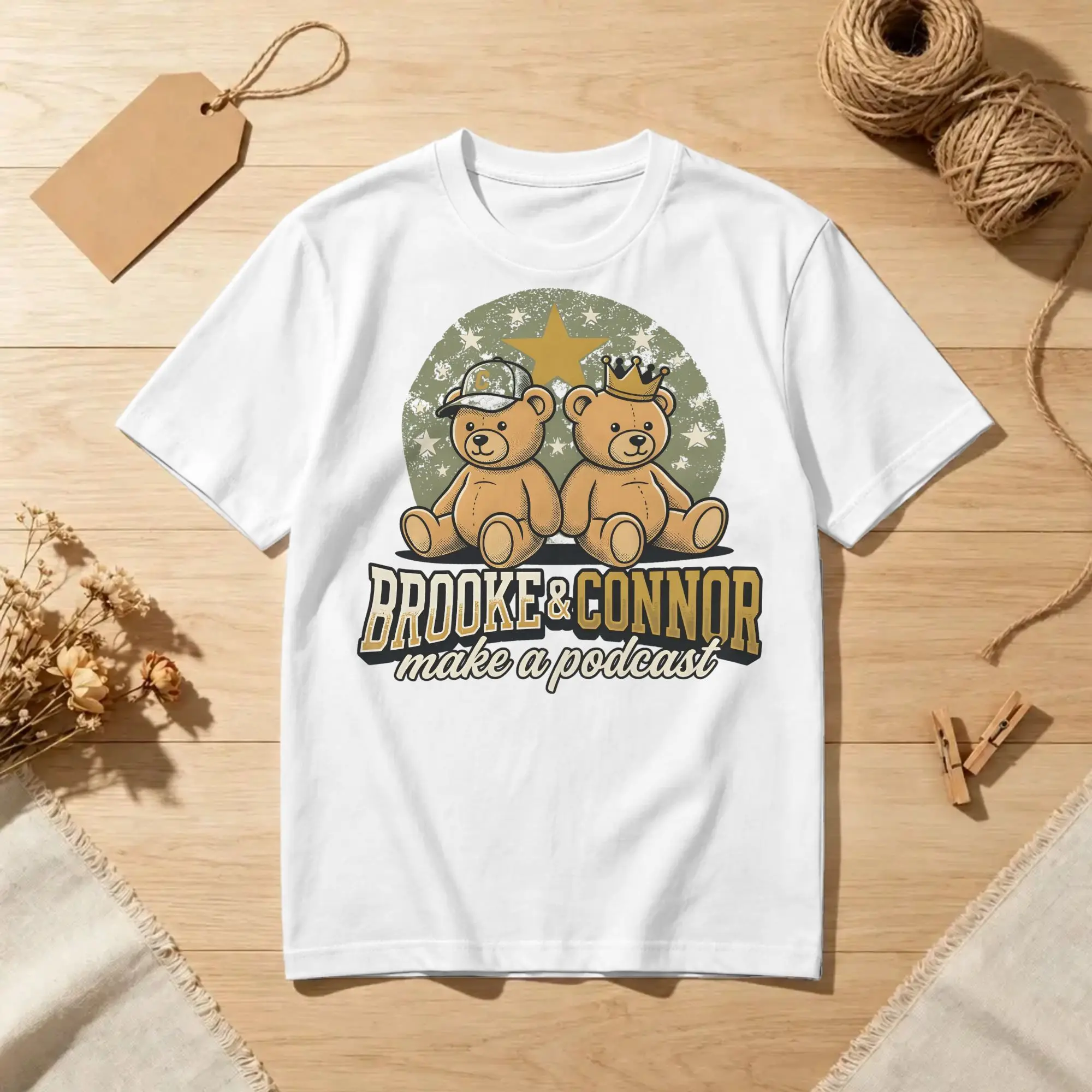 Men Women Brooke & Connor Bncmap Bear T Shirt  100% Cotton Tops Casual Short Sleeve Crew Neck Tee Shirt Classic T-Shirts