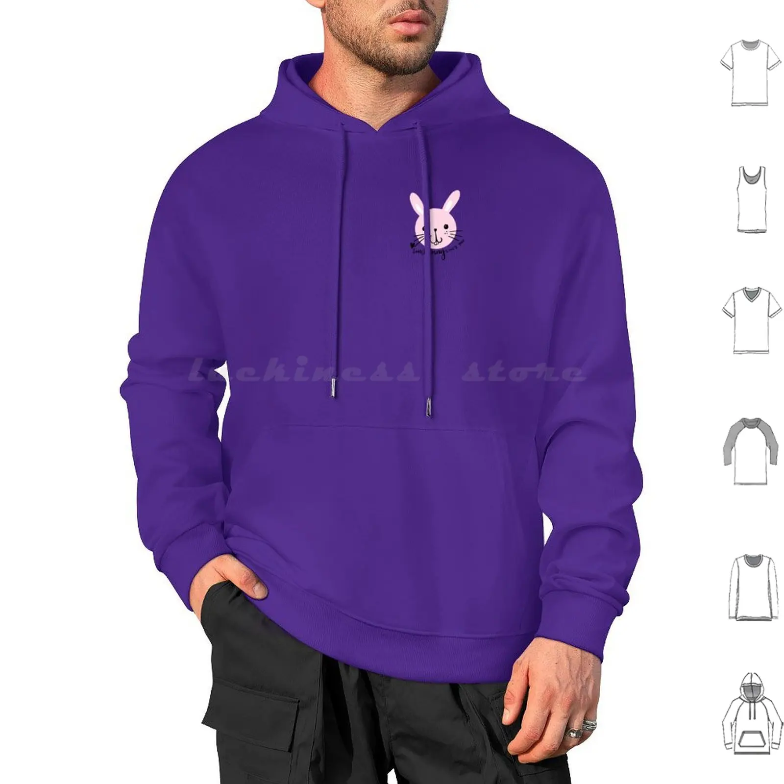 Some Bunny Loves You Pink Purple Hoodie cotton Long Sleeve Some Bunny Loves You Grey Rabbit Bunny Rabbit Grey Love Somebody