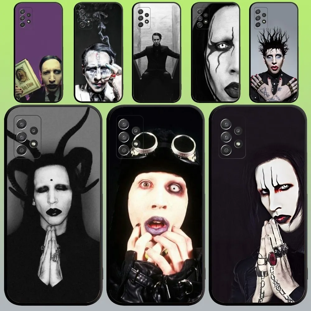 

Singer Marilyn Manson Phone Case For Samsung Galaxy A20,A21s,A22,A31,A32,A52,A53,A72,73,A80,A91 Soft Black Cover