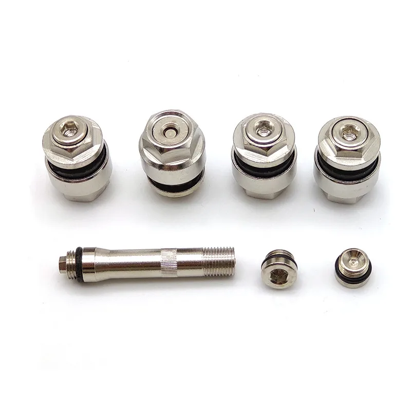 7 szt./zestaw Uniwersalne chromowane metalowe zaworki do opon, niewidoczne, wpuszczane, z otworem 11,5 mm, do felg samochodowych