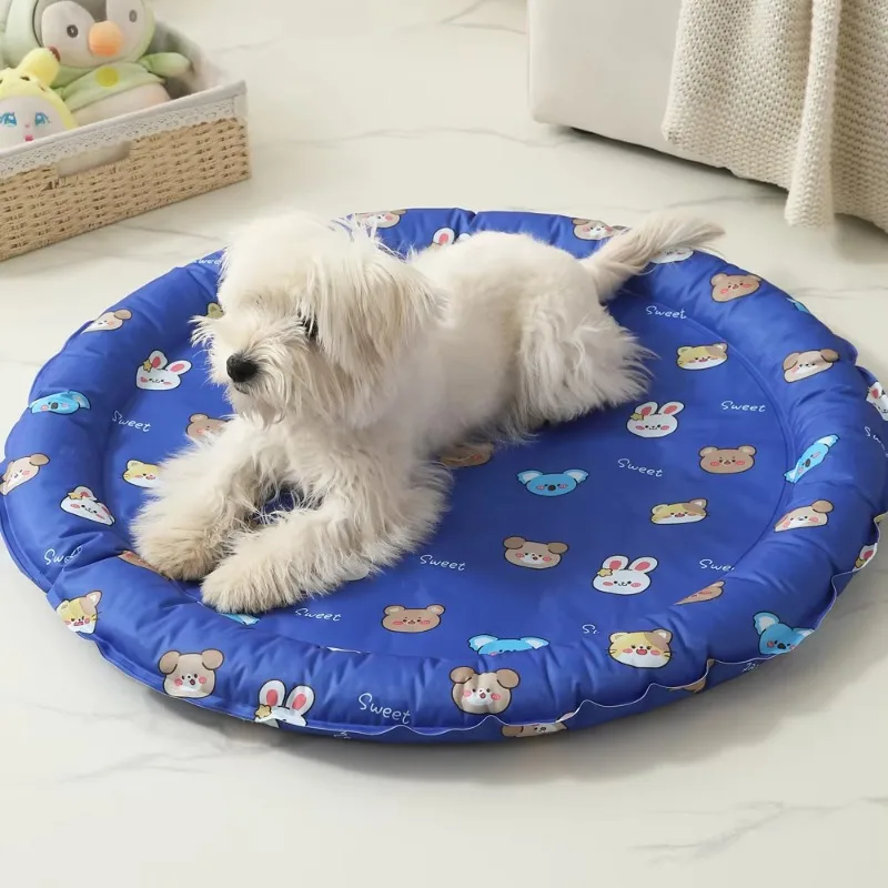 

Pet Cooling Mat PVC Waterproof Tear-Resistant Summer Use for Cats & Dogs Ice Pad Round Shape